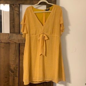 Gold polka dot skater dress